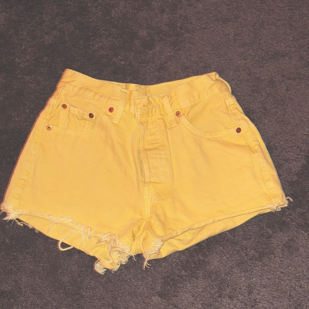 Levi’s Authentic Jean Shorts
Size: US 2 
Color: Pale Yellow (brighter in photos)